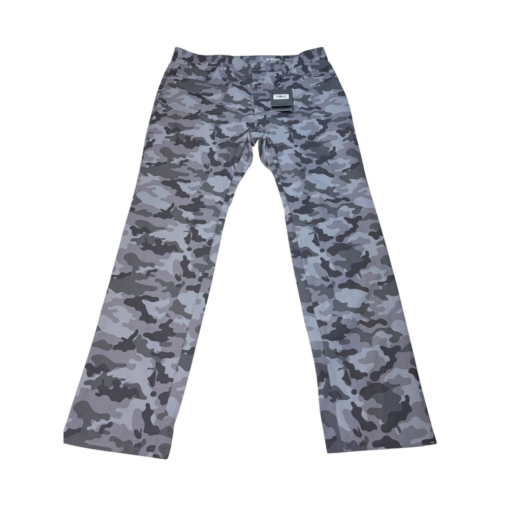 NWT G/FORE Mens TOUR 5 POCKET 4-WAY STRETCH STRAIGHT LEG PANTS Grey‎ Camo 35/32